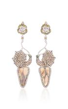 Wendy Yue Diamond And Opal Drop Earrings