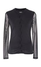 Cushnie Dion Mesh Sleeve Top
