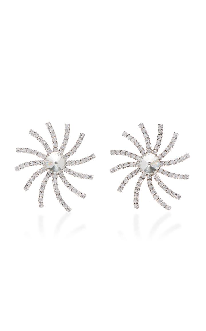 Alessandra Rich Crystal And Brass Stud Earrings