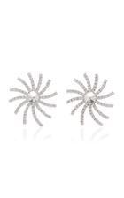 Alessandra Rich Crystal And Brass Stud Earrings