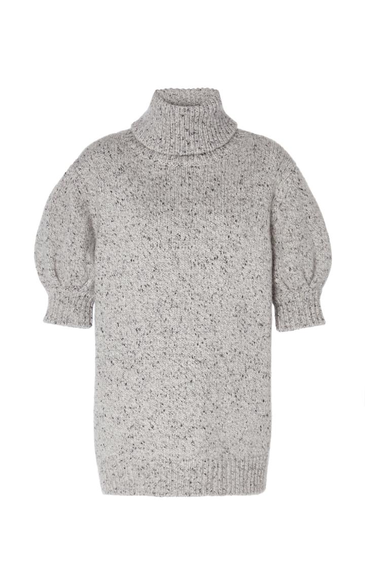 Moda Operandi Adam Lippes Marled Wool-cashmere Puff Sleeve Sweater Size: Xs