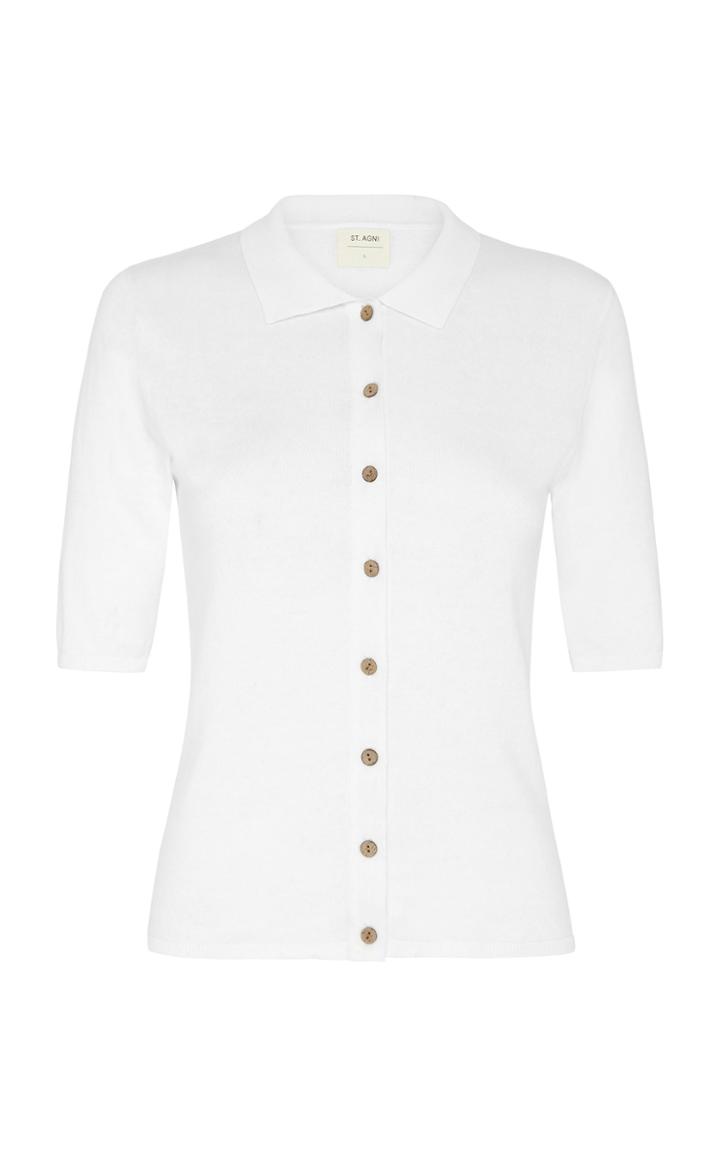 Moda Operandi St. Agni Chieko Ribbed Cotton Button-front Top