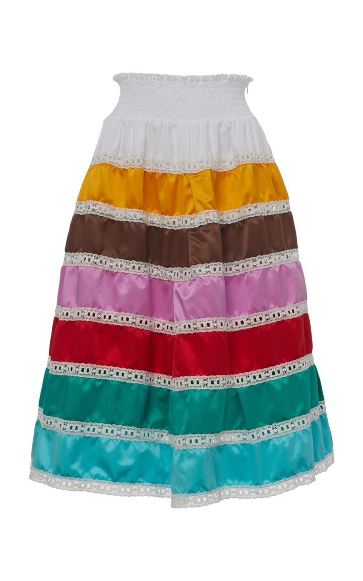 Prada Tiered Silk Skirt