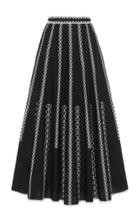 Moda Operandi Andrew Gn Embroidered Cotton Full Midi Skirt