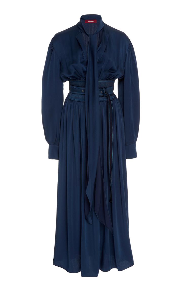 Moda Operandi Sies Marjan Faye Crepe Back Satin Full-sleeve Dress Size: 0