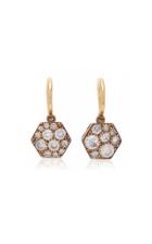 Single Stone Hexagon Cobblestone Drop Earrings