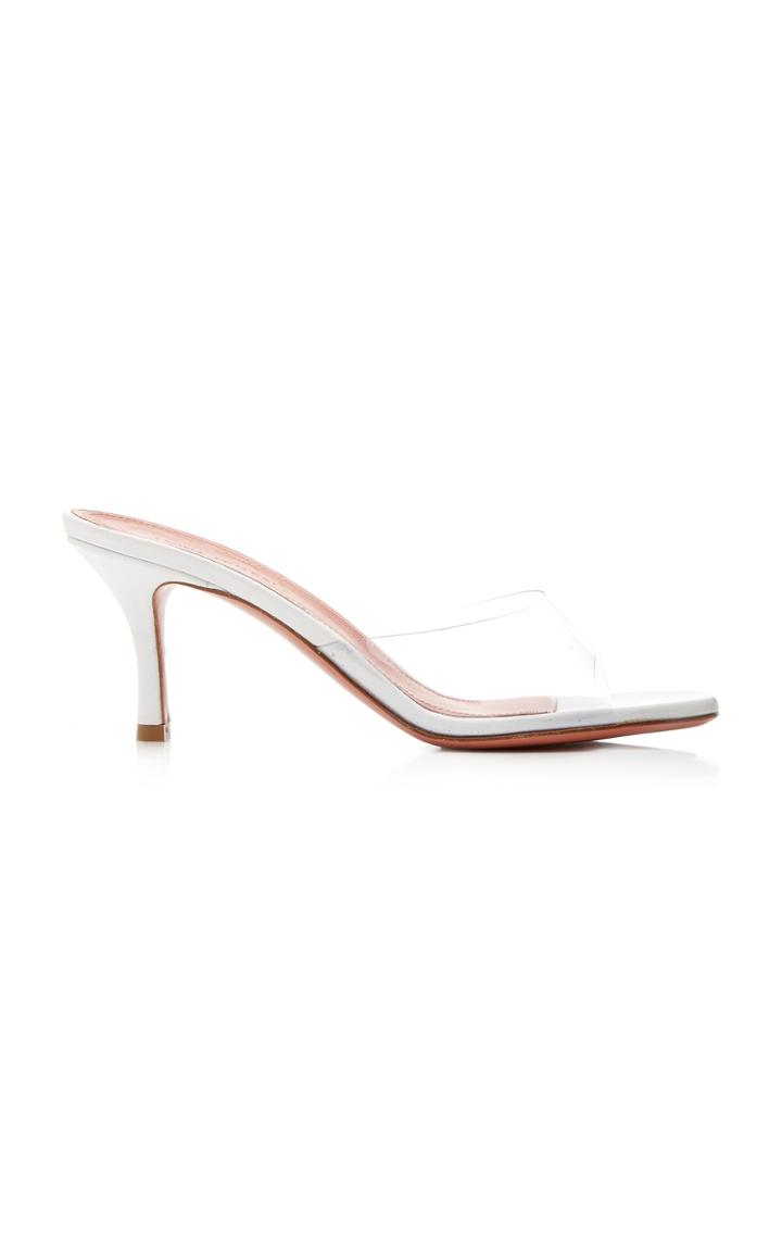 Amina Muaddi Lupita Leather And Pvc Mules