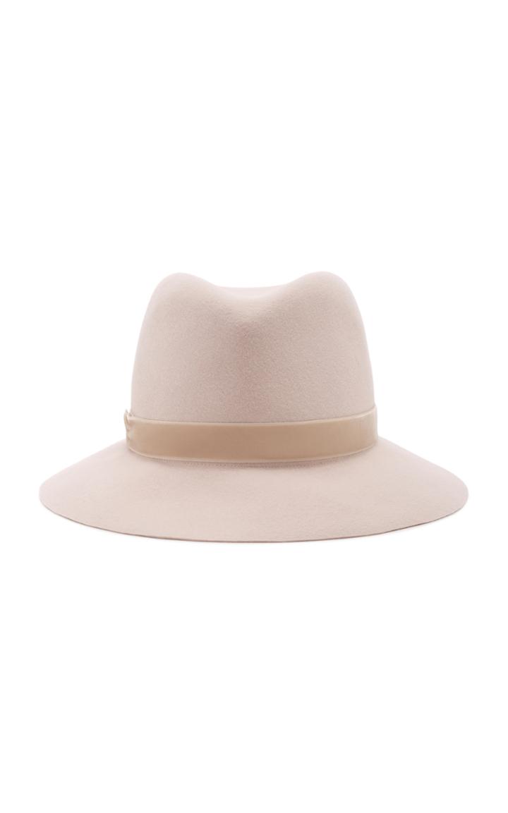 Albertus Swanepoel Jordyn Velvet-trimmed Felt Fedora Size: M