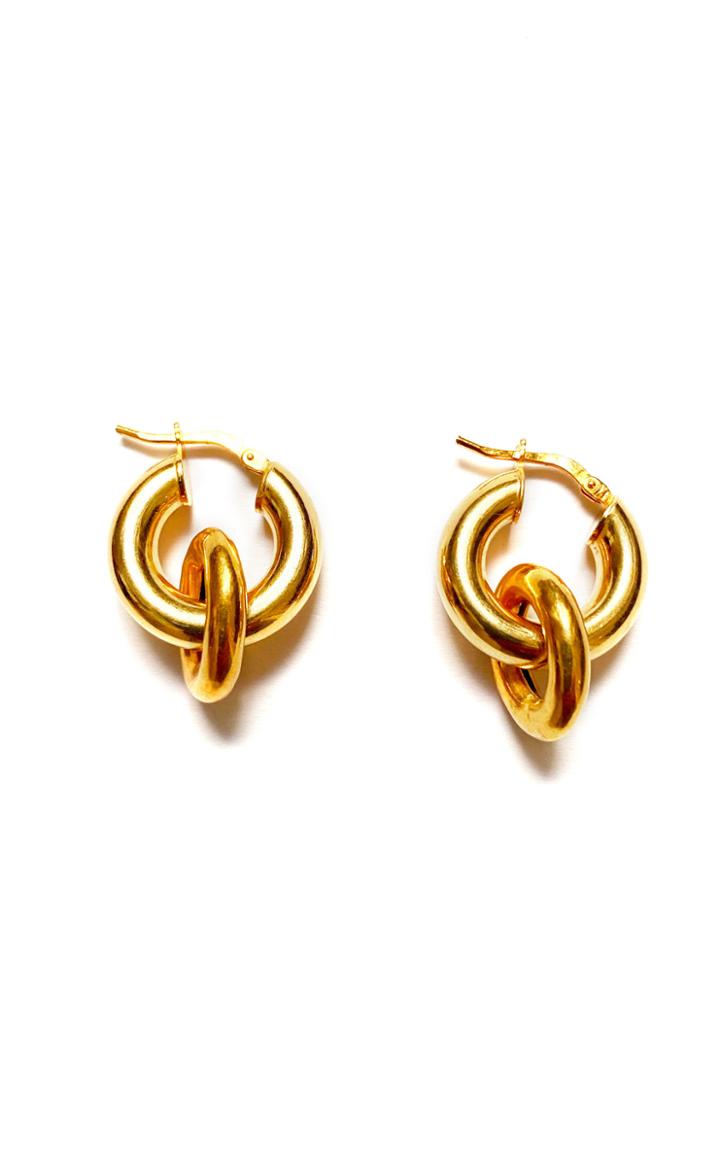 Moda Operandi Reggie Mini Dafi Gold Plated Linked Hoop Earrings