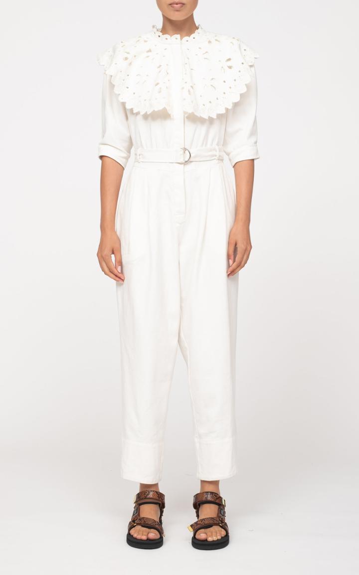 Moda Operandi Sea Hazel Broderie-trim Cotton Jumpsuit