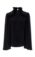 Co Stretch Crepe Long Sleeve Blouse