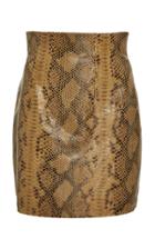 Zeynep Arcay Snake Print Leather Mini Skirt