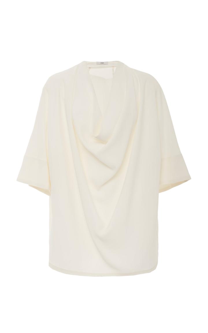 Co Draped Crepe Blouse