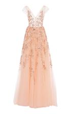 Georges Hobeika Embellished Cap Sleeve Gown