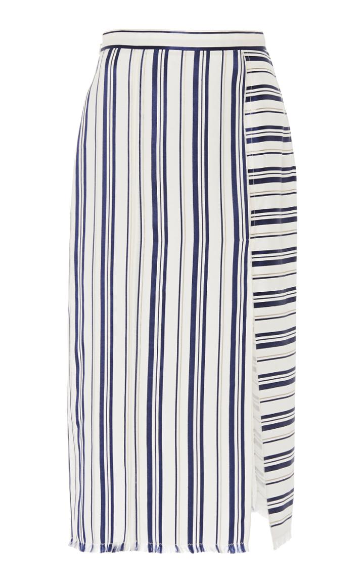 Moda Operandi Altuzarra Scrimshaw Slit Striped Midi Skirt Size: 36