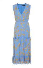 Saloni Devon-b Beaded Silk-georgette Midi Dress