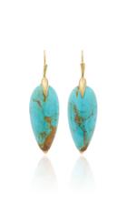Annette Ferdinandsen Simple Bird 18k Gold Turquoise Earrings