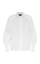 Moda Operandi Anouki White Cotton Shirt With Shoulder Pads