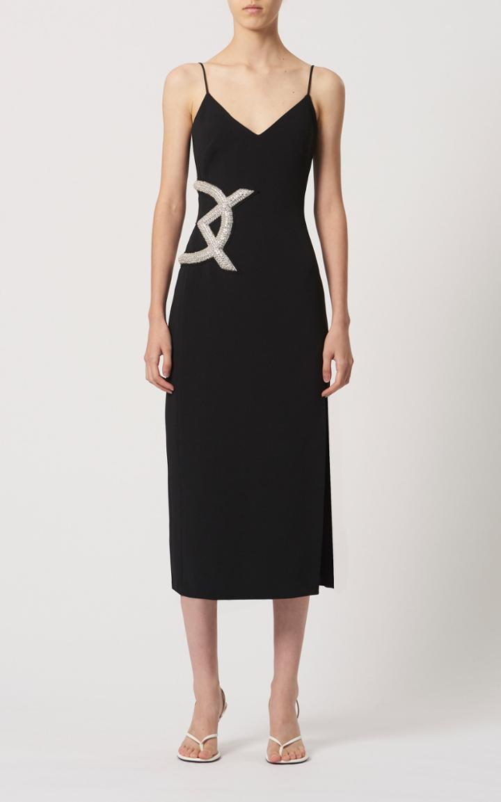 Moda Operandi David Koma Crystal-embellished Logo Dress