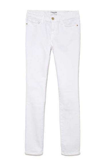 Frame Denim Le Color Crop Skinny Jeans In White