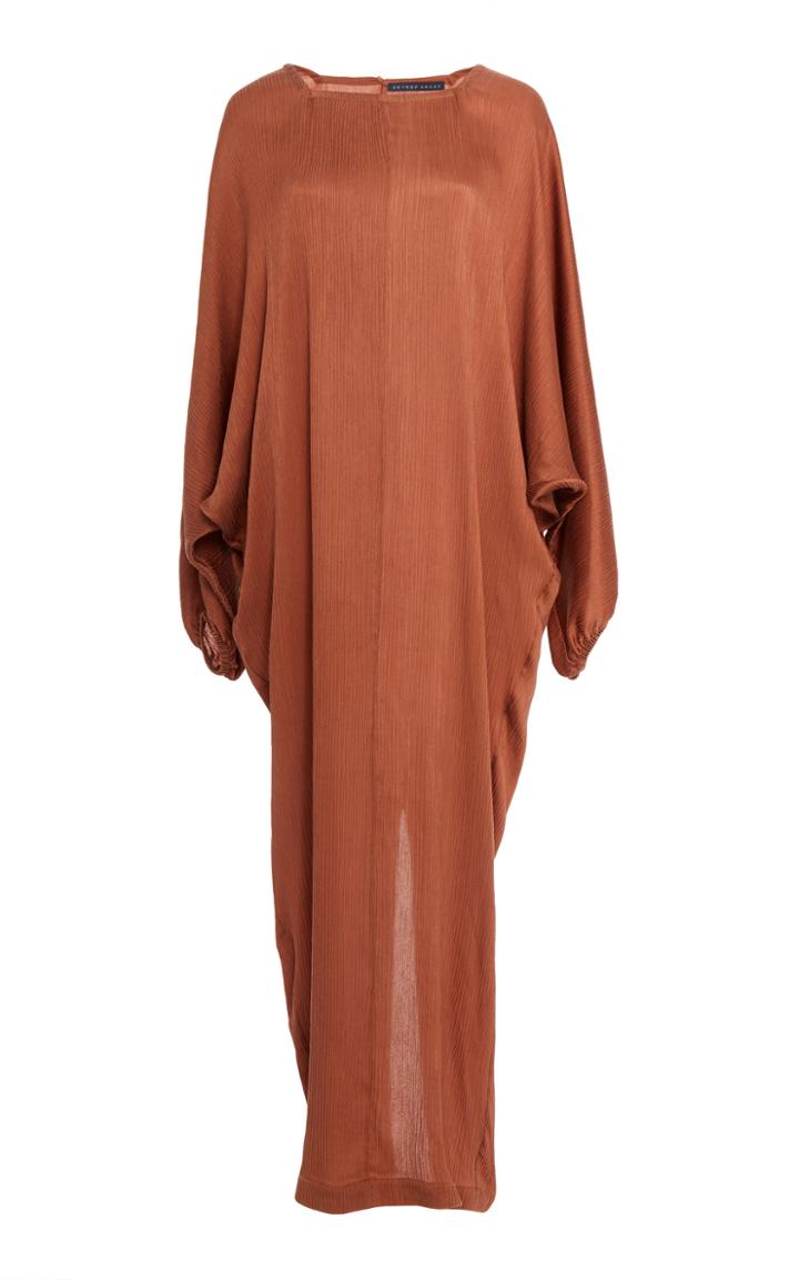 Zeynep Aray Bat Wing Crinkle Silk Dress