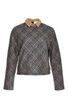 Carven Cotton Check Top With Collar