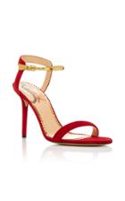 Charlotte Olympia Leather-trimmed Suede Sandals