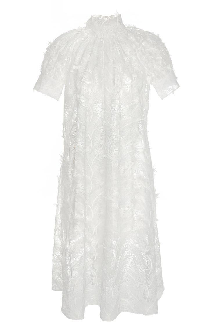 Noon By Noor Manchester Sheer Feather-embellished Short Gown