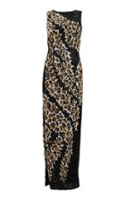 Khosla Jani Cheetah Print Embroidered Gown