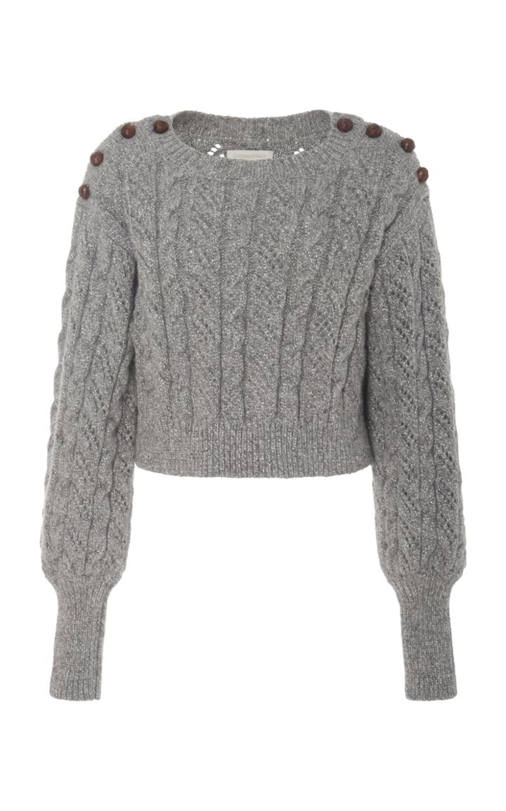 Loveshackfancy Persephone Shoulder Button Sweater