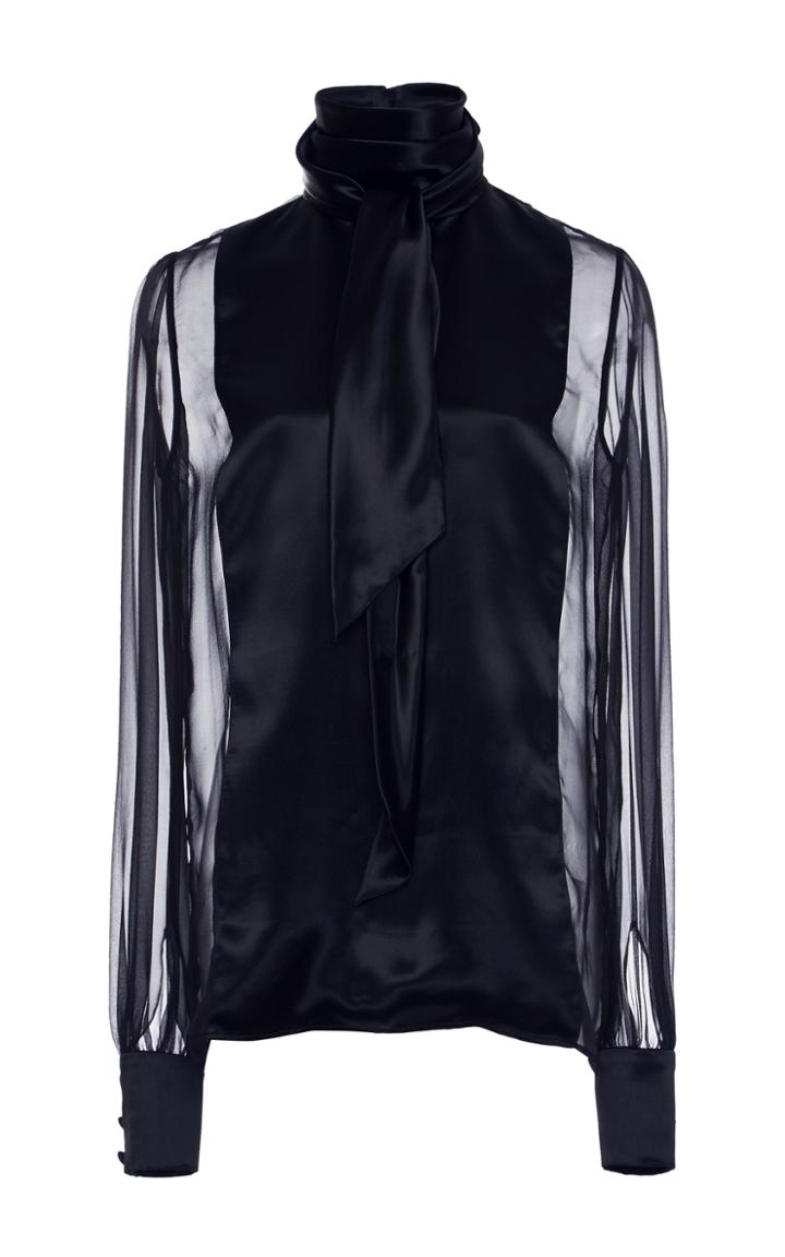 Lanvin Neck Tie Long Sleeve Blouse