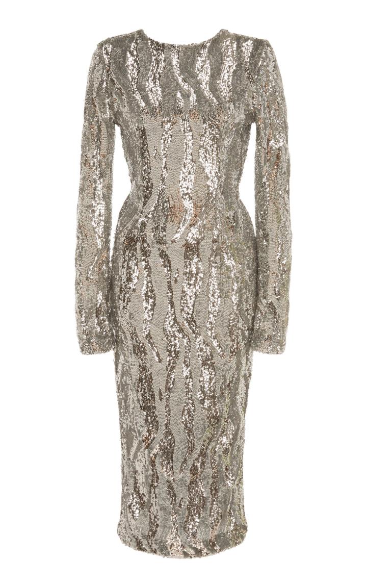 Rachel Gilbert Dinah Sequin Long Sleeve Dress