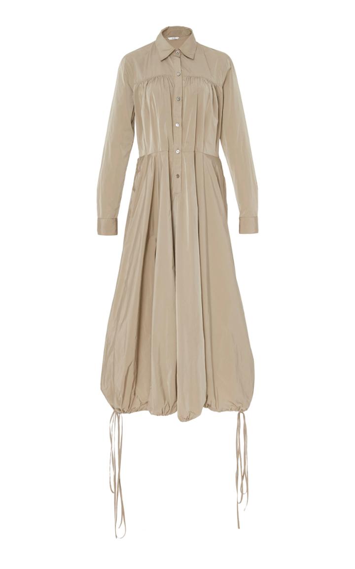 Co Belted Drawstring Crepe De Chine Maxi Dress
