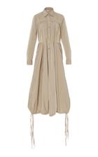 Co Belted Drawstring Crepe De Chine Maxi Dress