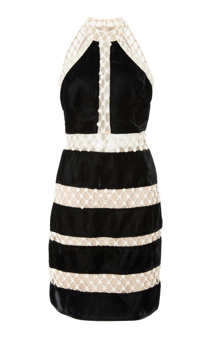 Patbo Velvet And Pearl Mini Dress