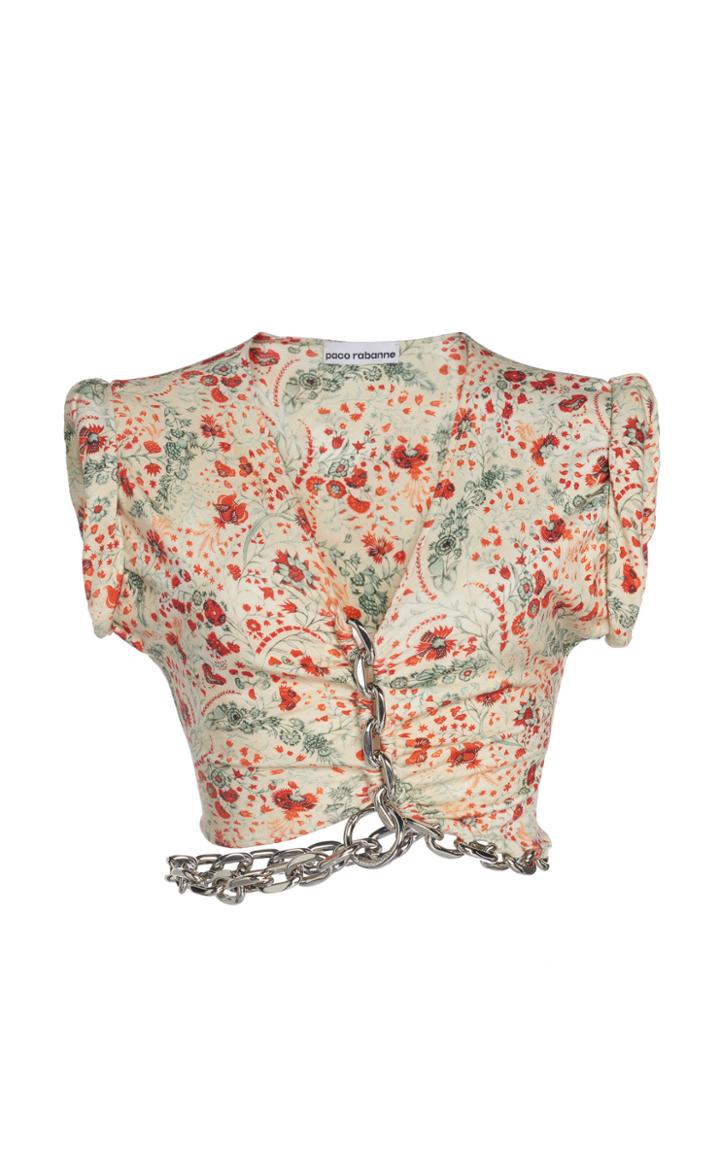 Paco Rabanne Chain Satin Crop Top