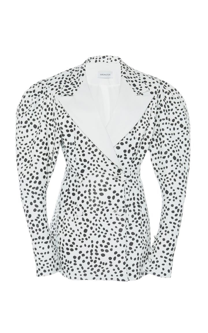 16arlington Puff Sleeve Printed Leather Blazer