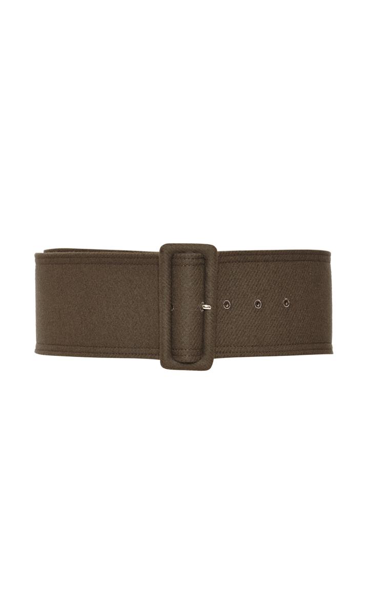 Rochas Wide Wool Buckle Belt