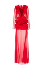 Givenchy Pleated Ruffle Chiffon Dress