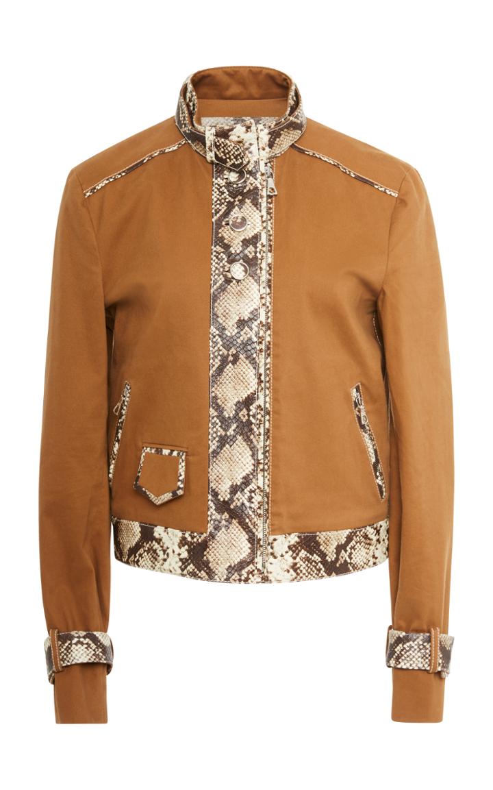 Georgine Brigitte Python Print Moto Jacket