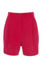 Sally Lapointe Pleat-front Matte Crepe Shorts