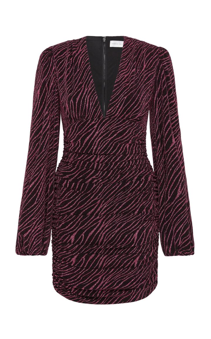 Moda Operandi Rebecca Vallance Tangier Ruched Metallic Jacquard Mini Dress