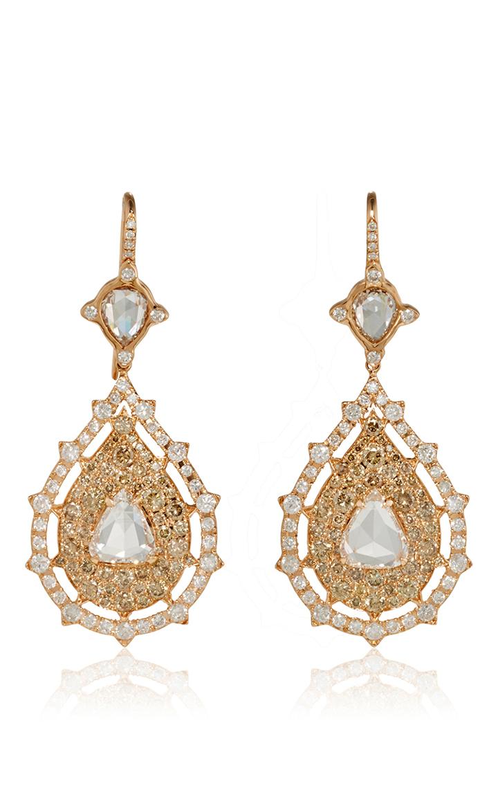 Nam Cho Champagne Diamond Bead Earrings