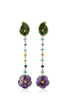 Sorab & Roshi 18k Gold Jade Emerald And Sapphire Earrings
