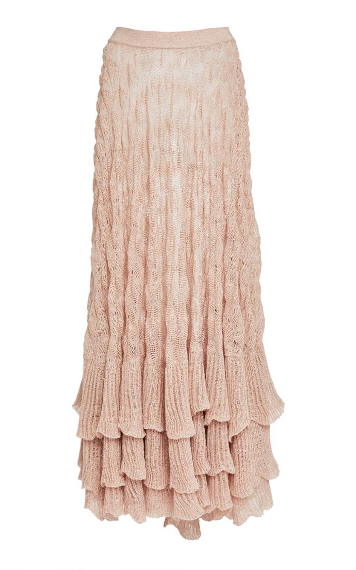 Missoni Ruffled Linen And Cotton Skirt