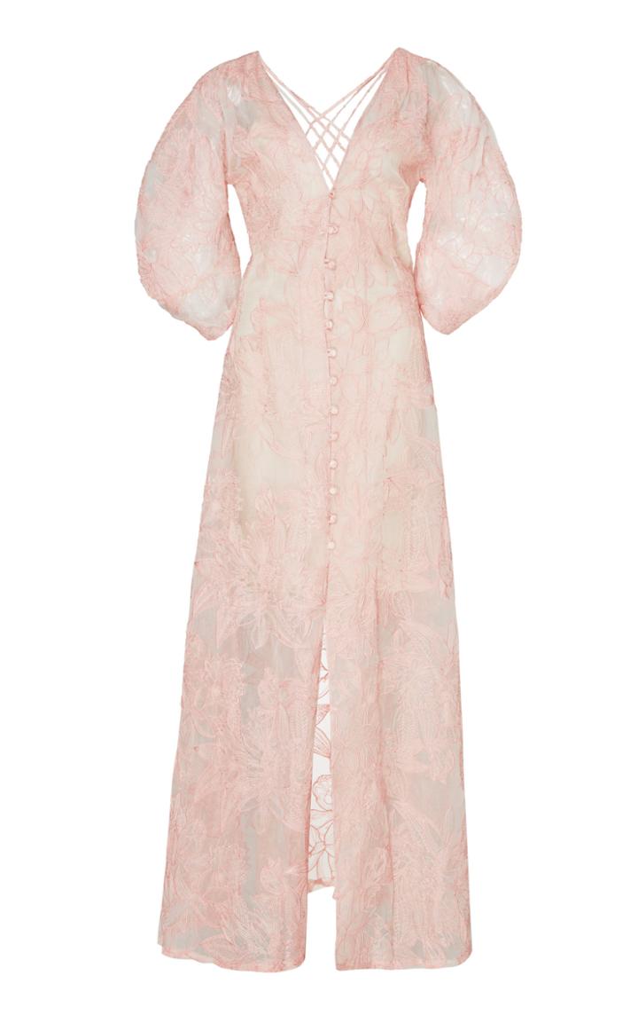 Cult Gaia Tilda Embroidered Silk Dress