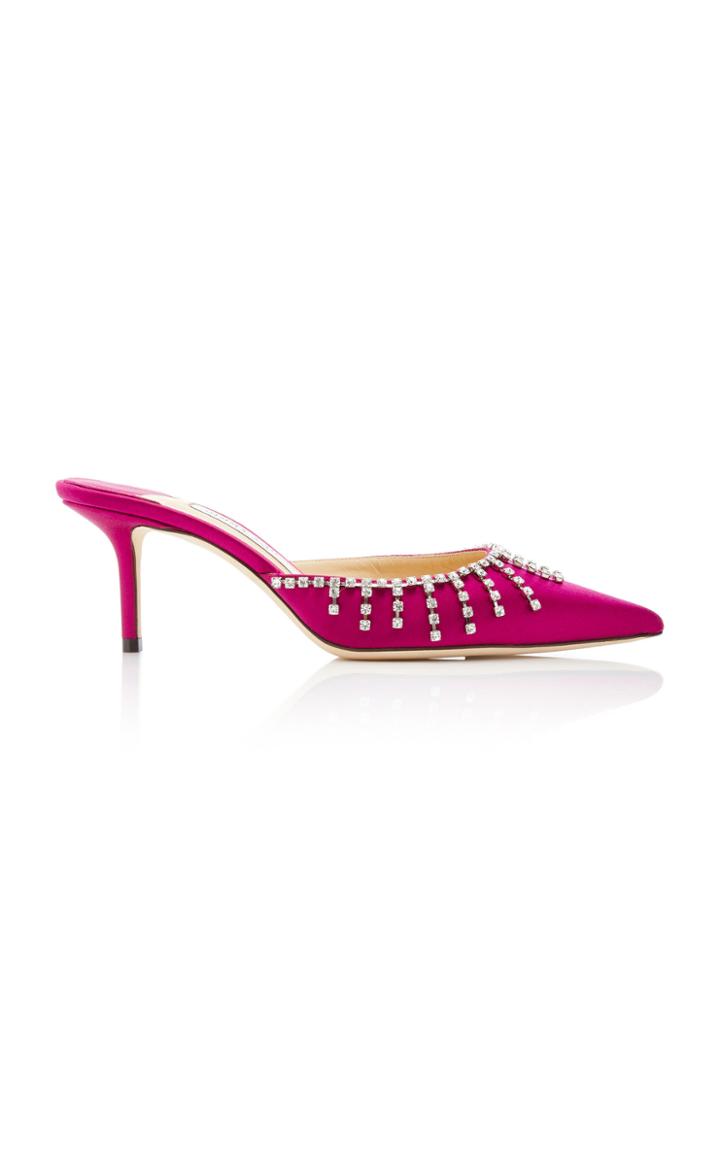 Jimmy Choo Exclusive Tatie Crystal-embellished Satin Mules