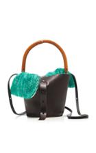 Muun Louise Leather Straw And Tweed Tote