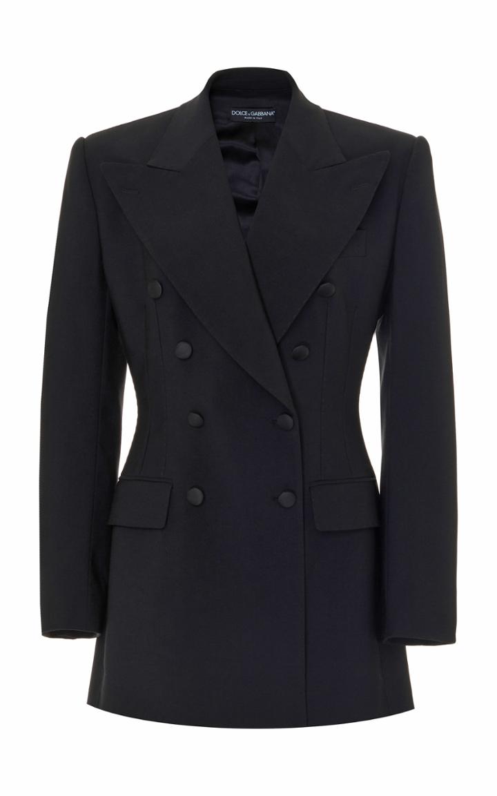 Dolce & Gabbana Double-breasted Gabardine Tuxedo Jacket