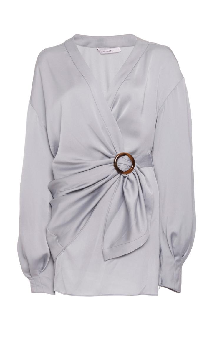 Moda Operandi Rachel Gilbert Karo Puffed Sleeve Satin Top Size: 1